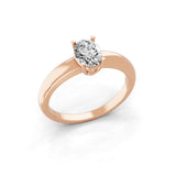 Solitaire Lab Grown Oval Cut Diamond Ring 1.50Ct 14K Fine Gold