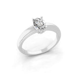 Solitaire Lab Grown Oval Cut Diamond Ring 1.50Ct 14K Fine Gold