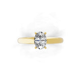 Solitaire Lab Grown Oval Cut Diamond Ring 1.50Ct 14K Fine Gold
