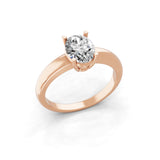 1.25Ct Lab Grown Diamond Oval Cut Solitaire Ring 14K Fine Gold