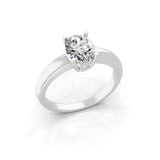 1.25Ct Lab Grown Diamond Oval Cut Solitaire Ring 14K Fine Gold