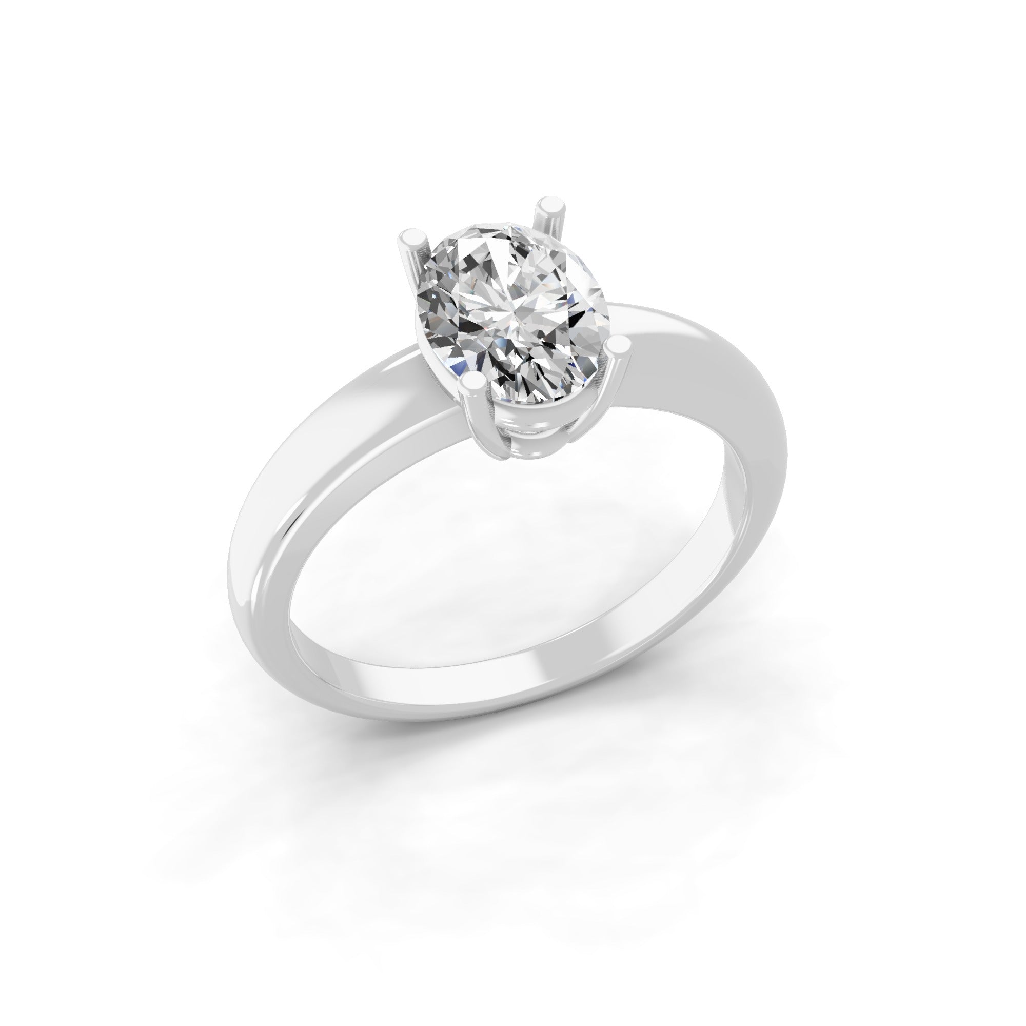 1.25Ct Lab Grown Diamond Oval Cut Solitaire Ring 14K Fine Gold