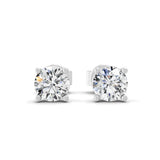 14K Fine Gold Solitaire Round Cut Lab Grown Diamond Stud Earrings 0.50Ct