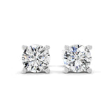 Solitaire Round Lab Grown Diamond 14K Fine Gold Stud Earrings 1.00Ct