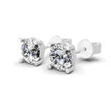 Solitaire Round Lab Grown Diamond 14K Fine Gold Stud Earrings 1.00Ct