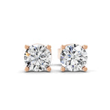 Lab Grown Round Diamond Solitaire 14K Fine Gold 0.70Ct Stud Earrings