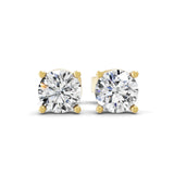 Lab Grown Round Diamond Solitaire 14K Fine Gold 0.70Ct Stud Earrings