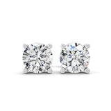 14K Fine Gold Solitaire Round Cut Lab Grown Diamond Stud Earrings 1.50Ct