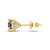 14K Fine Gold Solitaire Round Cut Lab Grown Diamond Stud Earrings 1.50Ct