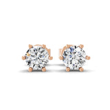 Round Cut 0.50Ct Solitaire Stud Earrings Lab Grown Diamond 14K Fine Gold