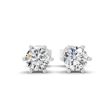 Round Cut 0.50Ct Solitaire Stud Earrings Lab Grown Diamond 14K Fine Gold