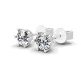 Round Cut 0.50Ct Solitaire Stud Earrings Lab Grown Diamond 14K Fine Gold