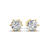 Round Cut 0.50Ct Solitaire Stud Earrings Lab Grown Diamond 14K Fine Gold