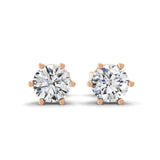 1.00Ct Lab Grown Diamond Round Cut Solitaire Stud Earrings 14K Fine Gold