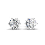 1.00Ct Lab Grown Diamond Round Cut Solitaire Stud Earrings 14K Fine Gold