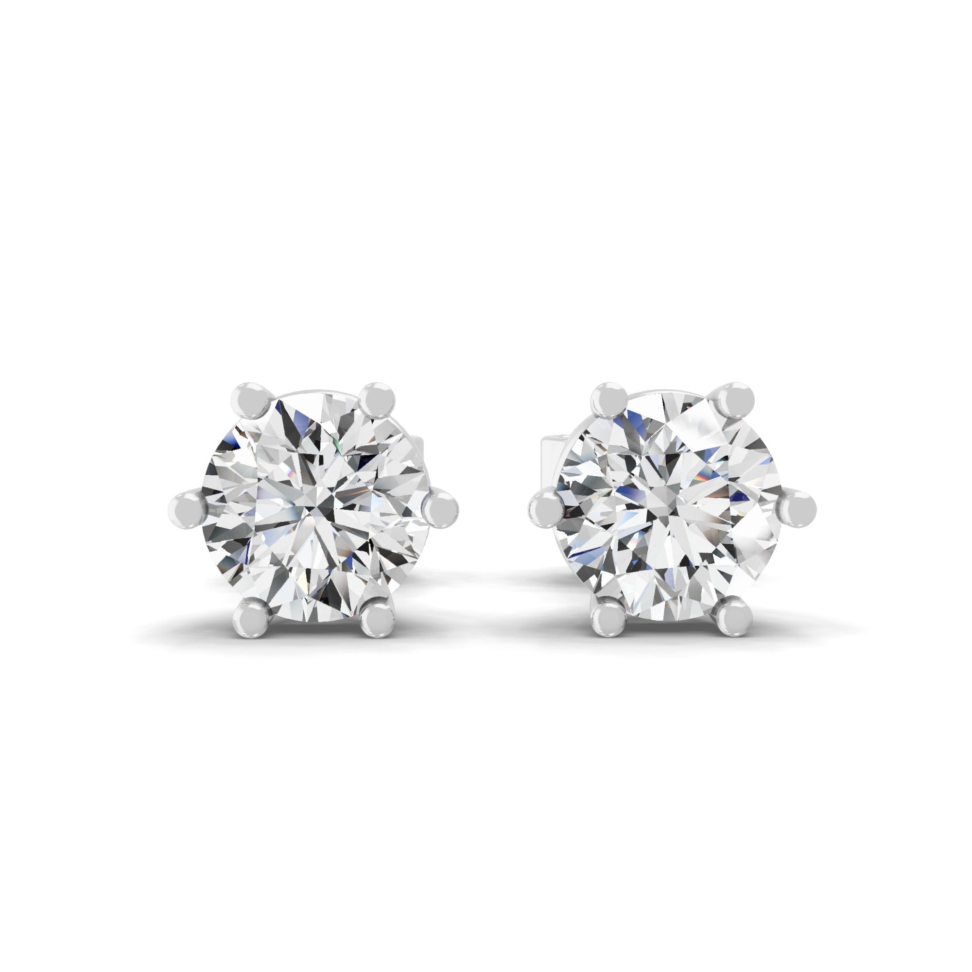 1.00Ct Lab Grown Diamond Round Cut Solitaire Stud Earrings 14K Fine Gold