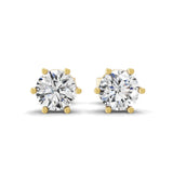 1.00Ct Lab Grown Diamond Round Cut Solitaire Stud Earrings 14K Fine Gold