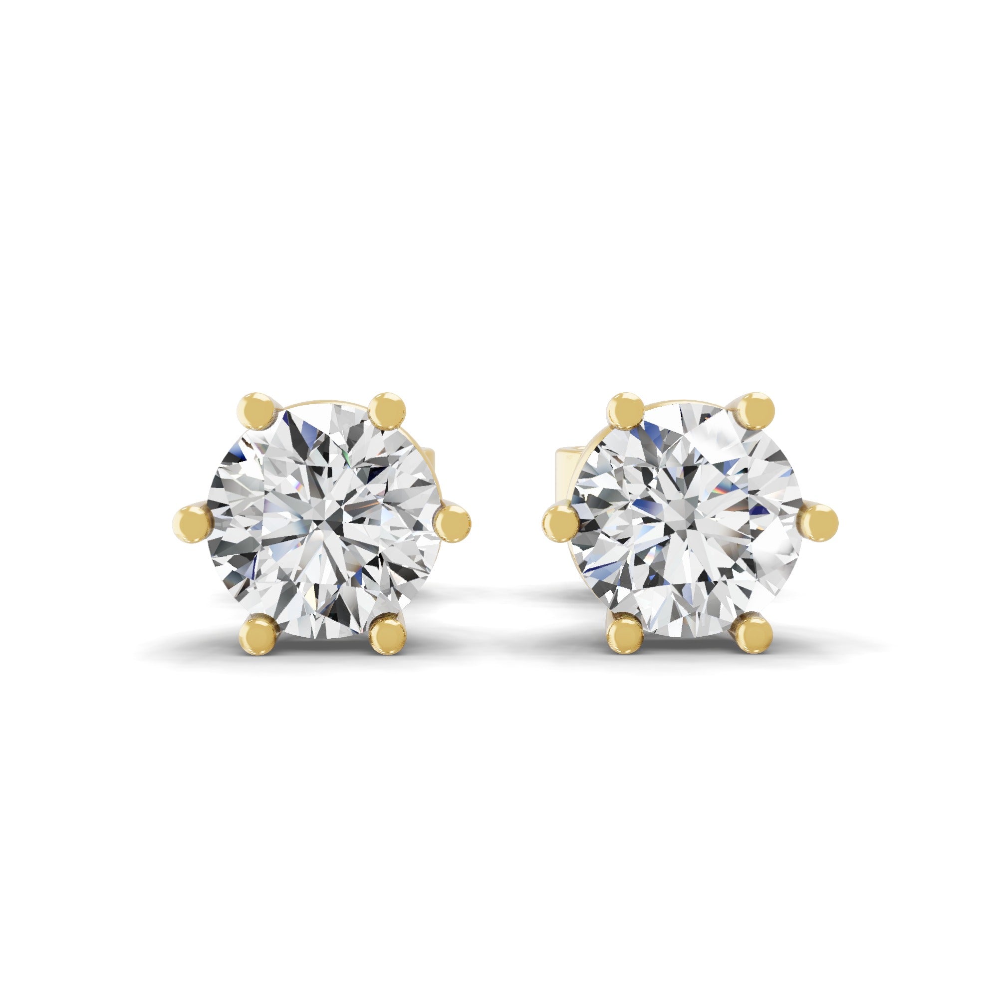 1.00Ct Lab Grown Diamond Round Cut Solitaire Stud Earrings 14K Fine Gold