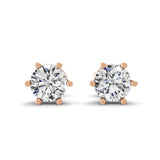 Round Cut 1.50Ct Solitaire Stud Earrings Lab Grown Diamond 14K Fine Gold