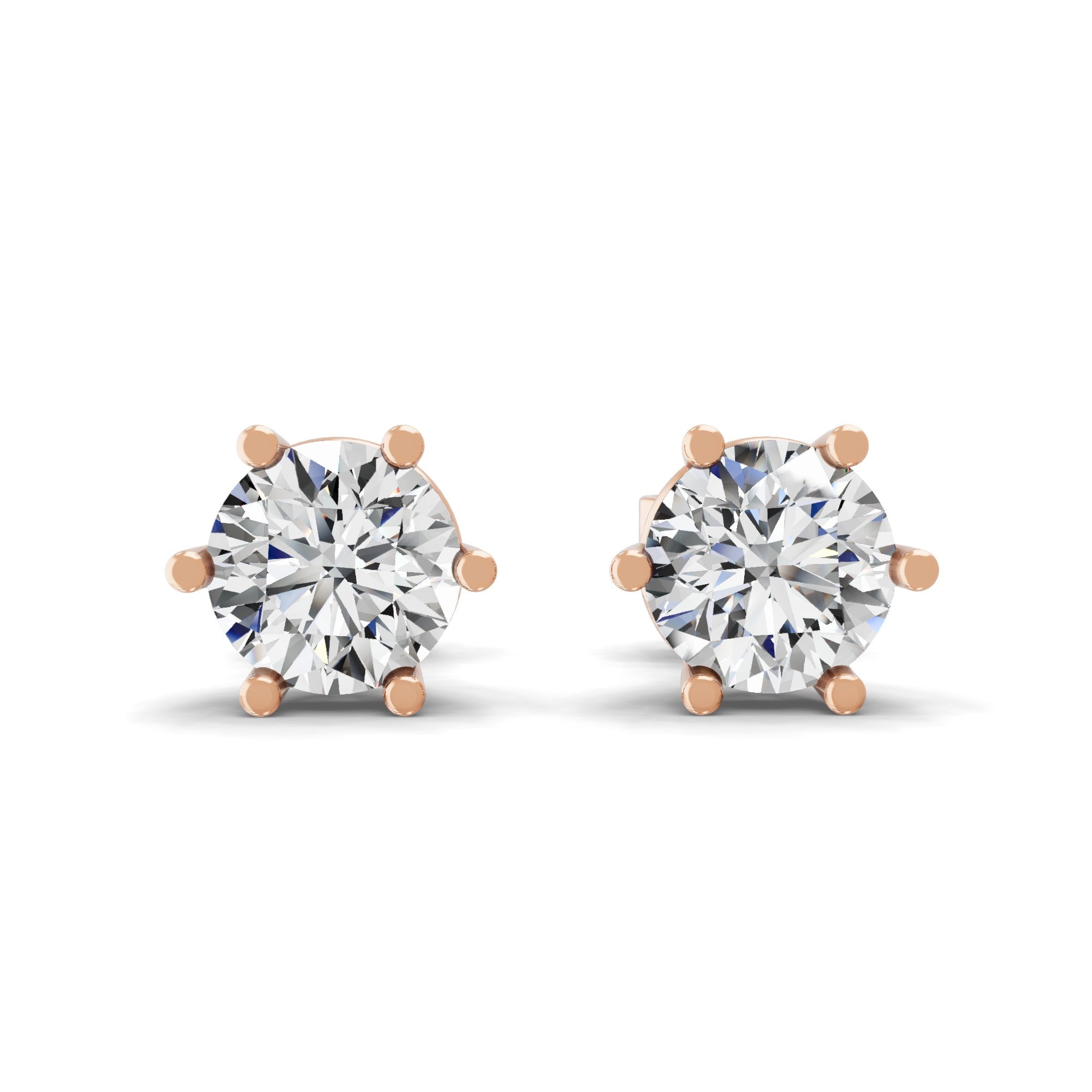 Round Cut 1.50Ct Solitaire Stud Earrings Lab Grown Diamond 14K Fine Gold
