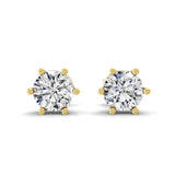 Round Cut 1.50Ct Solitaire Stud Earrings Lab Grown Diamond 14K Fine Gold