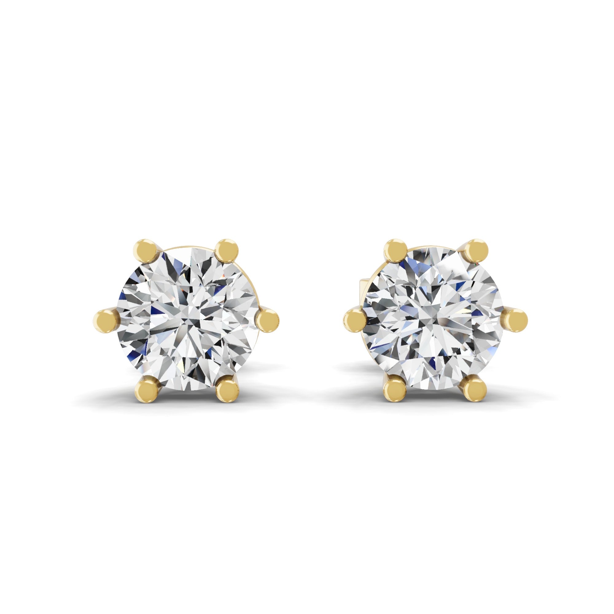 Round Cut 1.50Ct Solitaire Stud Earrings Lab Grown Diamond 14K Fine Gold