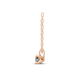 Solitaire 0.25Ct Round Cut Lab Grown Diamond Pendant 14K Fine Gold Necklace