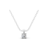 Solitaire 0.25Ct Round Cut Lab Grown Diamond Pendant 14K Fine Gold Necklace
