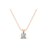 0.50Ct Round Cut Lab Grown Diamond Solitaire Pendant 14K Fine Gold Necklace