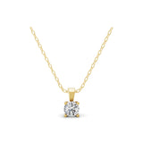 0.50Ct Round Cut Lab Grown Diamond Solitaire Pendant 14K Fine Gold Necklace