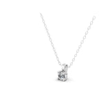 14K Fine Gold Solitaire Lab Grown Round Diamond Pendant Necklace 0.76Ct