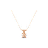 Lab Grown Round Cut Diamond 1.00Ct 14K Gold Solitaire Pendant Necklace