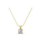 Lab Grown Round Cut Diamond 1.00Ct 14K Gold Solitaire Pendant Necklace