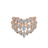 2.85Ct Pear Cut Lab Grown Diamond Statement Ring 14k Fine Gold