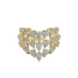 2.85Ct Pear Cut Lab Grown Diamond Statement Ring 14k Fine Gold