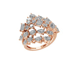 14K Fine Gold Lab Grown Multi Shape Diamond Cluster Ring 3.36Ct