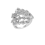 14K Fine Gold Lab Grown Multi Shape Diamond Cluster Ring 3.36Ct