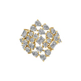 14K Fine Gold Lab Grown Multi Shape Diamond Cluster Ring 3.36Ct