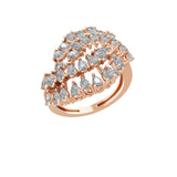 Cluster Ring 2.34Ct Pear Cut Lab Grown Diamond 14K Fine Gold