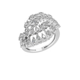 Cluster Ring 2.34Ct Pear Cut Lab Grown Diamond 14K Fine Gold