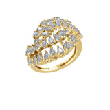 Cluster Ring 2.34Ct Pear Cut Lab Grown Diamond 14K Fine Gold