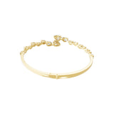 Pear Lab Grown Diamond 4.66Ct Cuff Bangle 14K Fine Gold Bracelet