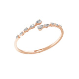 14K Fine Gold Lab Grown Diamond Pear Cut Bangle Cuff Bracelet 3.56Ct