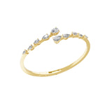 14K Fine Gold Lab Grown Diamond Pear Cut Bangle Cuff Bracelet 3.56Ct