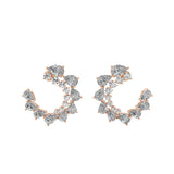 14K Fine Gold Pear Round Lab Grown Diamond Hoop Earrings 5.01Ct