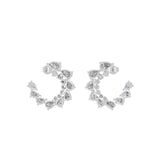 14K Fine Gold Pear Round Lab Grown Diamond Hoop Earrings 5.01Ct