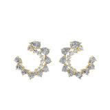 14K Fine Gold Pear Round Lab Grown Diamond Hoop Earrings 5.01Ct