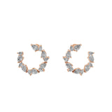 Lab Grown Diamond Pear Cut 2.30Ct Half Hoop Earrings 14K Fine Gold