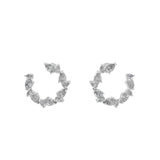 Lab Grown Diamond Pear Cut 2.30Ct Half Hoop Earrings 14K Fine Gold