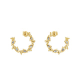 Lab Grown Diamond Pear Cut 2.30Ct Half Hoop Earrings 14K Fine Gold